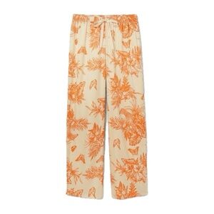 Victoria’s Secret Satin Long Pajama Pants Size XXL in Champagne Tropical Toile